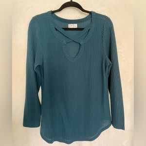 Teal Cozy Long Sleeve Top